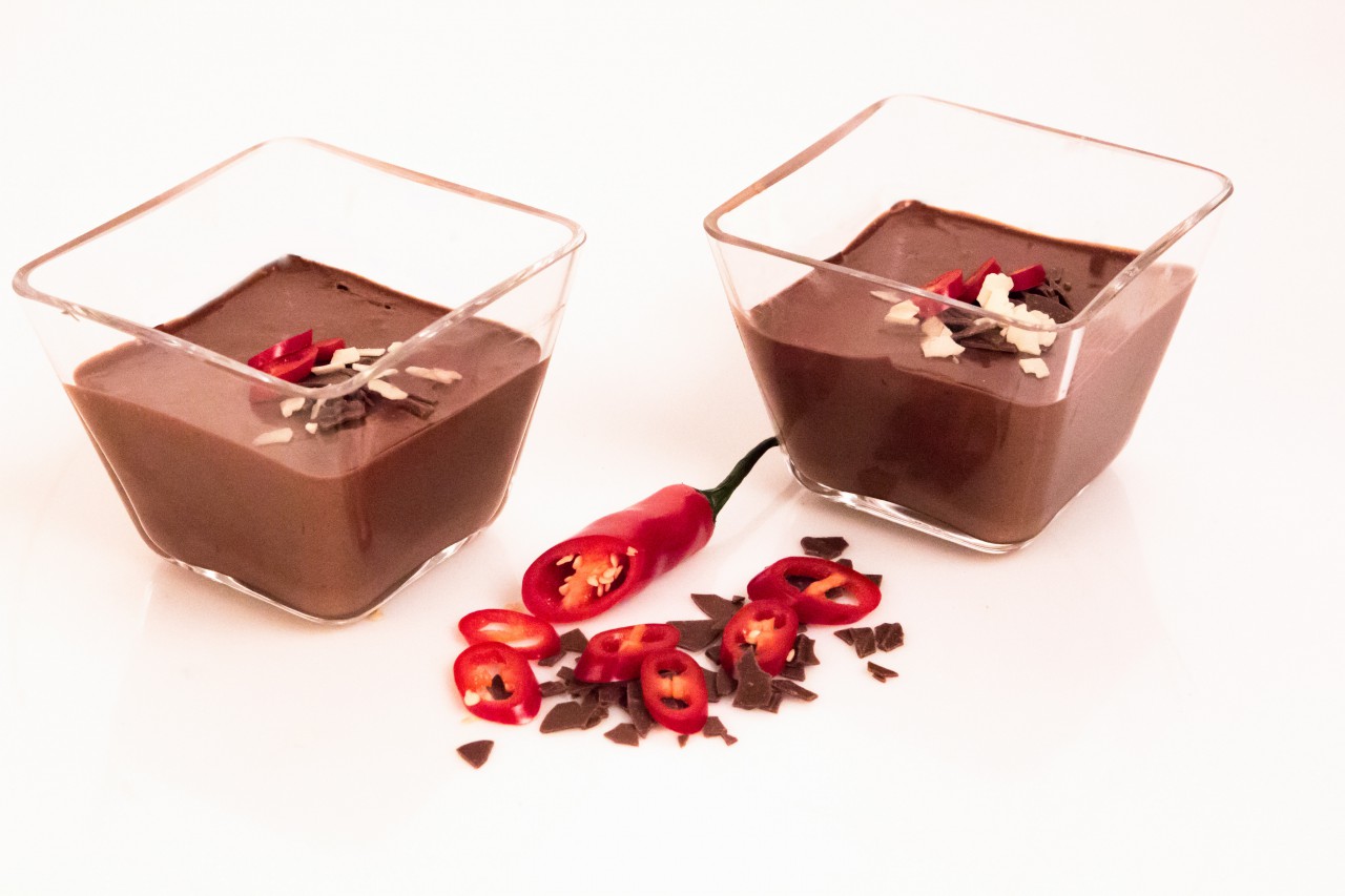Das Dessert: Meerrettich-Schoko-Chilli-Mousse.