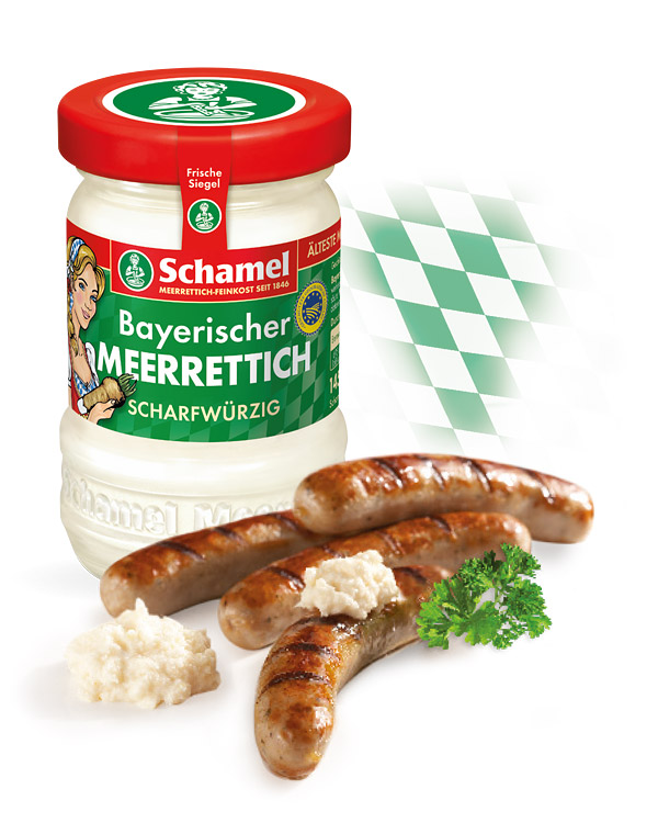 Bayerischer Meerrettich scharfwürzig 145g Glas Schamel