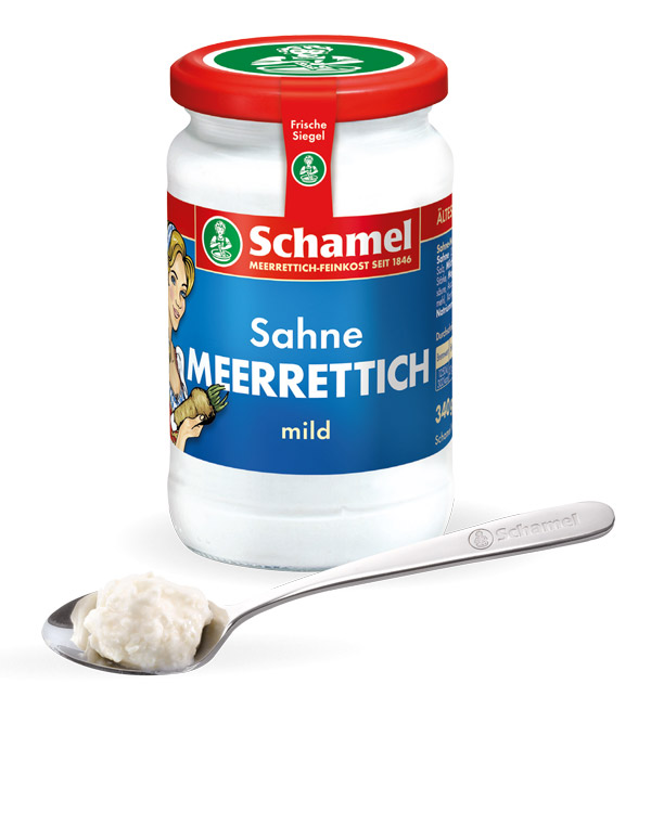 Sahne Meerrettich mild - 340g Glas - Schamel Meerrettich-Feinkost seit 1846