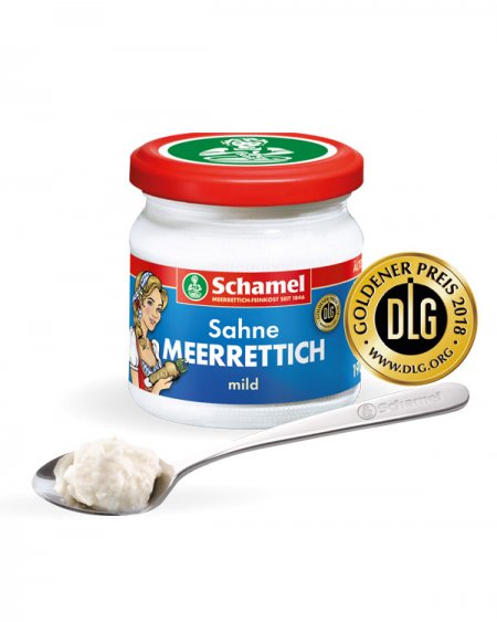 Sahne Meerrettich mild - 190g Glas - Schamel Meerrettich-Feinkost seit 1846
