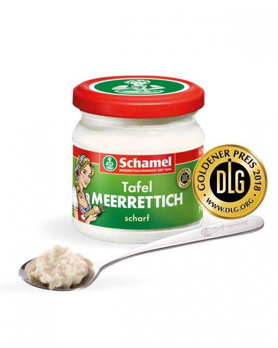 Tafel Meerrettich scharf - 190g Glas - Schamel Meerrettich-Feinkost ...