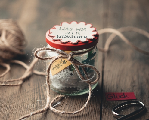 Wünsche im Glas zum Valentinstag