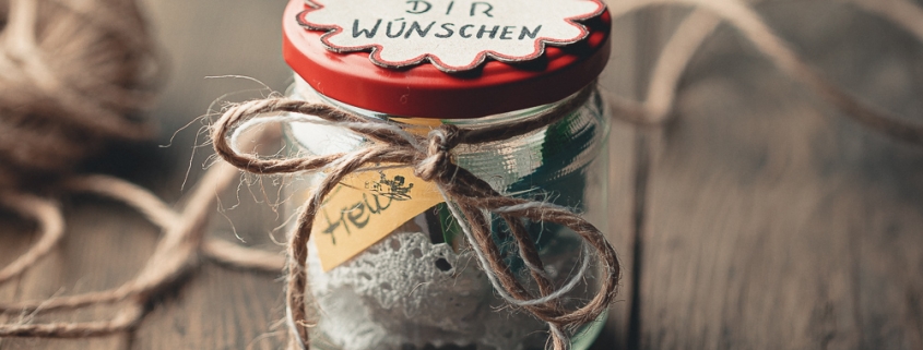 Wünsche im Glas zum Valentinstag